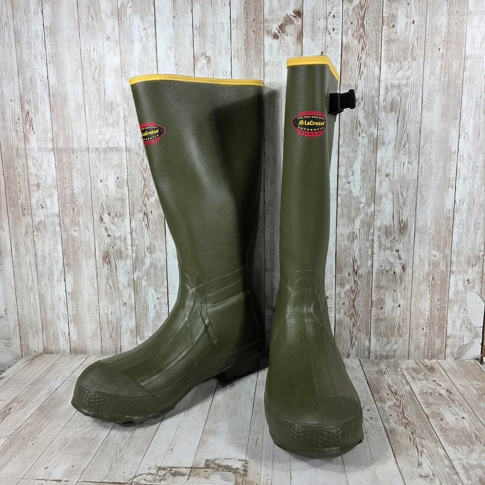 LaCrosse Burly Classic 18 Inch Rubber Hunting Boots OD Green Mens 10 266040
